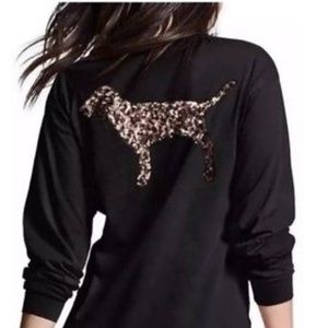 Victorias Secret PINK leopard sequin shirt xs
